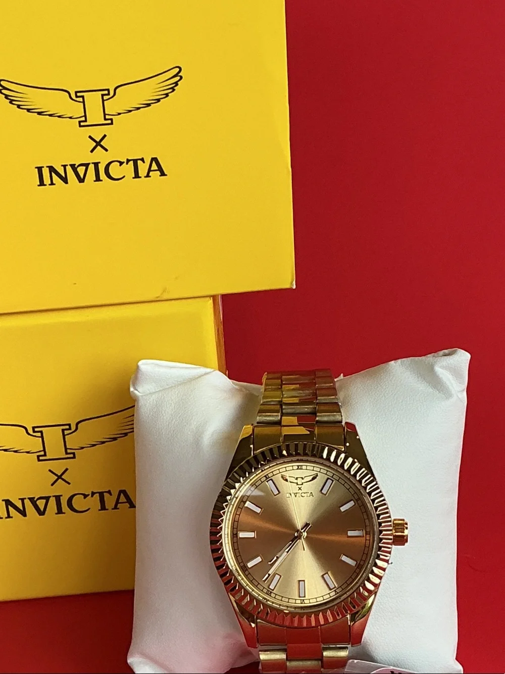 Invicta Gold-Tone Bracelet Watch with Champagne Dial